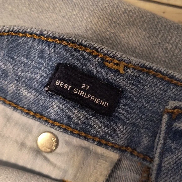 Gap Womens 1969 Best Girlfriend Distressed Jeans Straight Leg Sz 27 - Picture 2 of 7